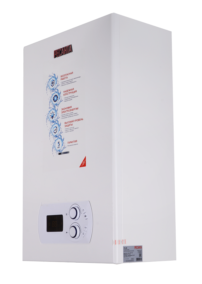 Газовый настенный двухконтурный котел ГК-20 Ресанта