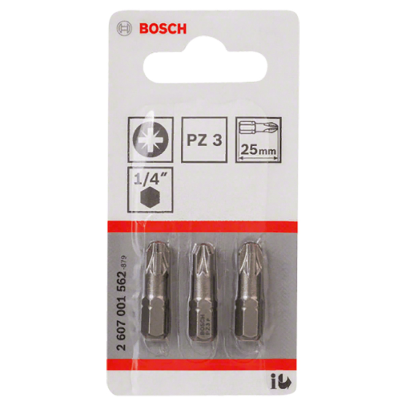 Набор бит Bosch 3шт 25ММ PZ3 XH (562)