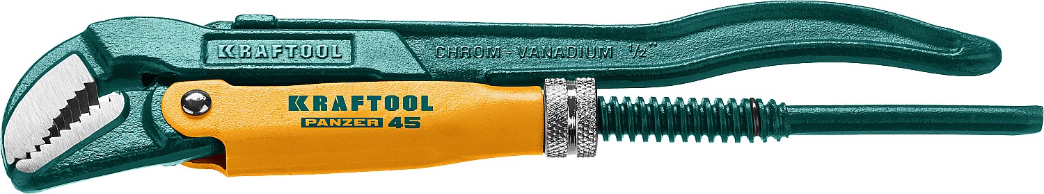 KRAFTOOL PANZER-45, №0, 1/2″, 250 мм, трубный ключ с изогнутыми губками (2735-05)
