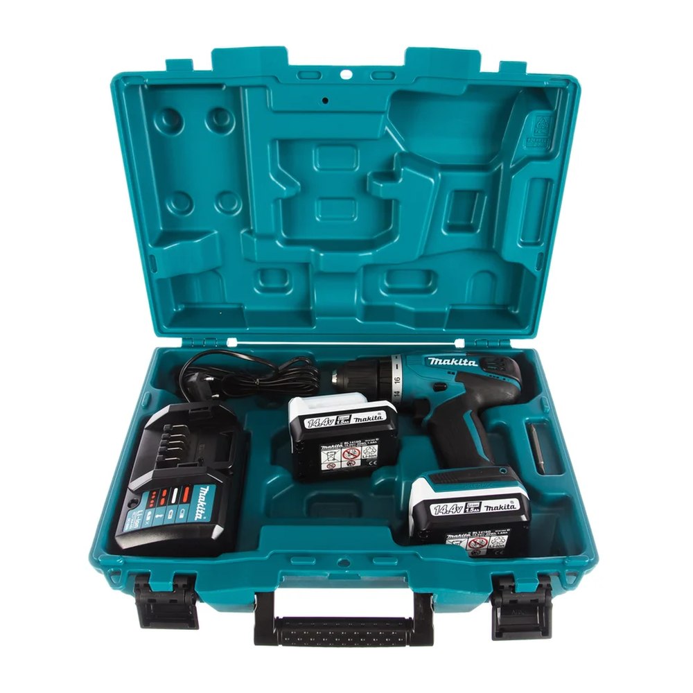 Шуруповерт аккумуляторный Makita DF347DWE+Набор бит Makita Impact Black 50 мм 10 шт