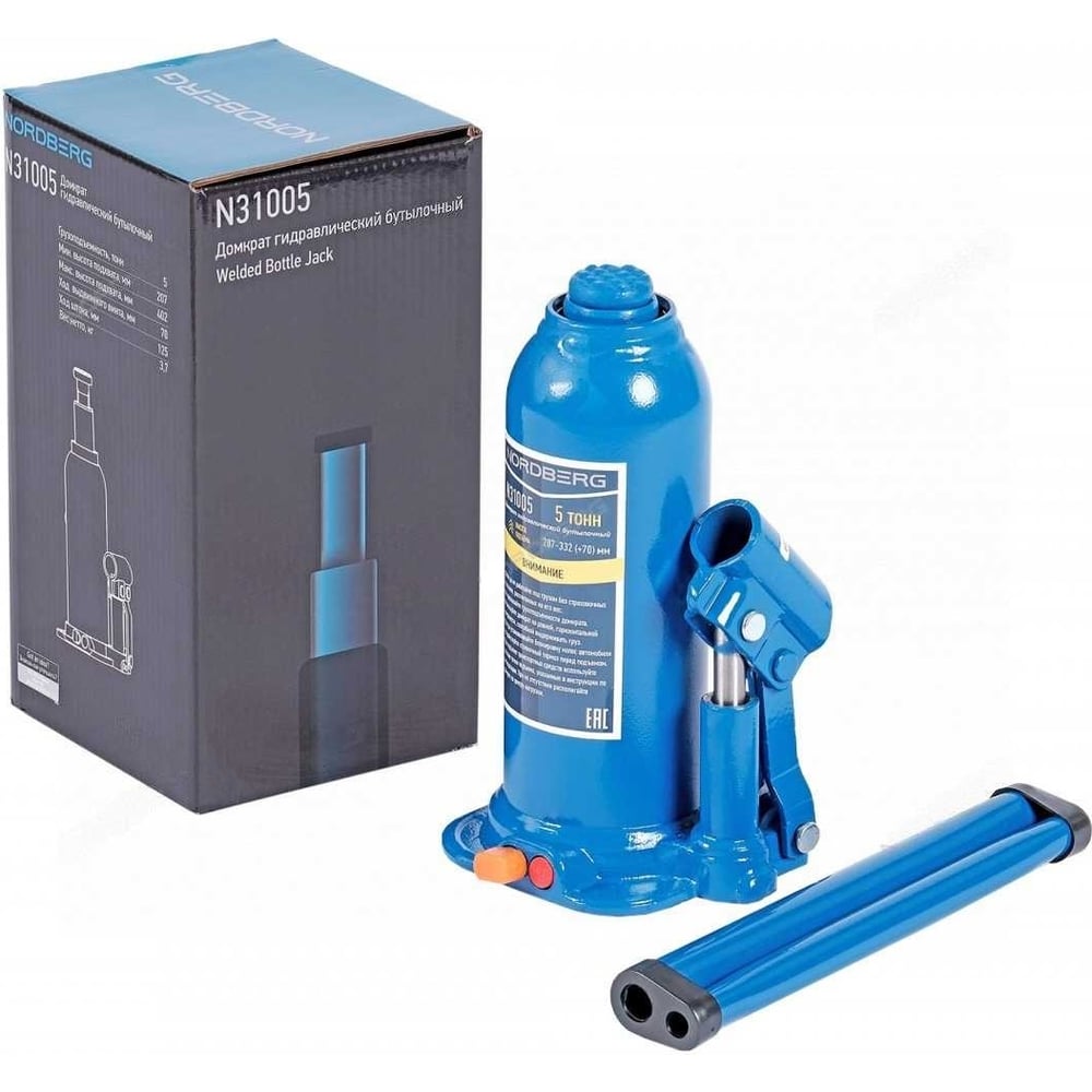Домкрат бутылочный, 5 т NORDBERG N31005