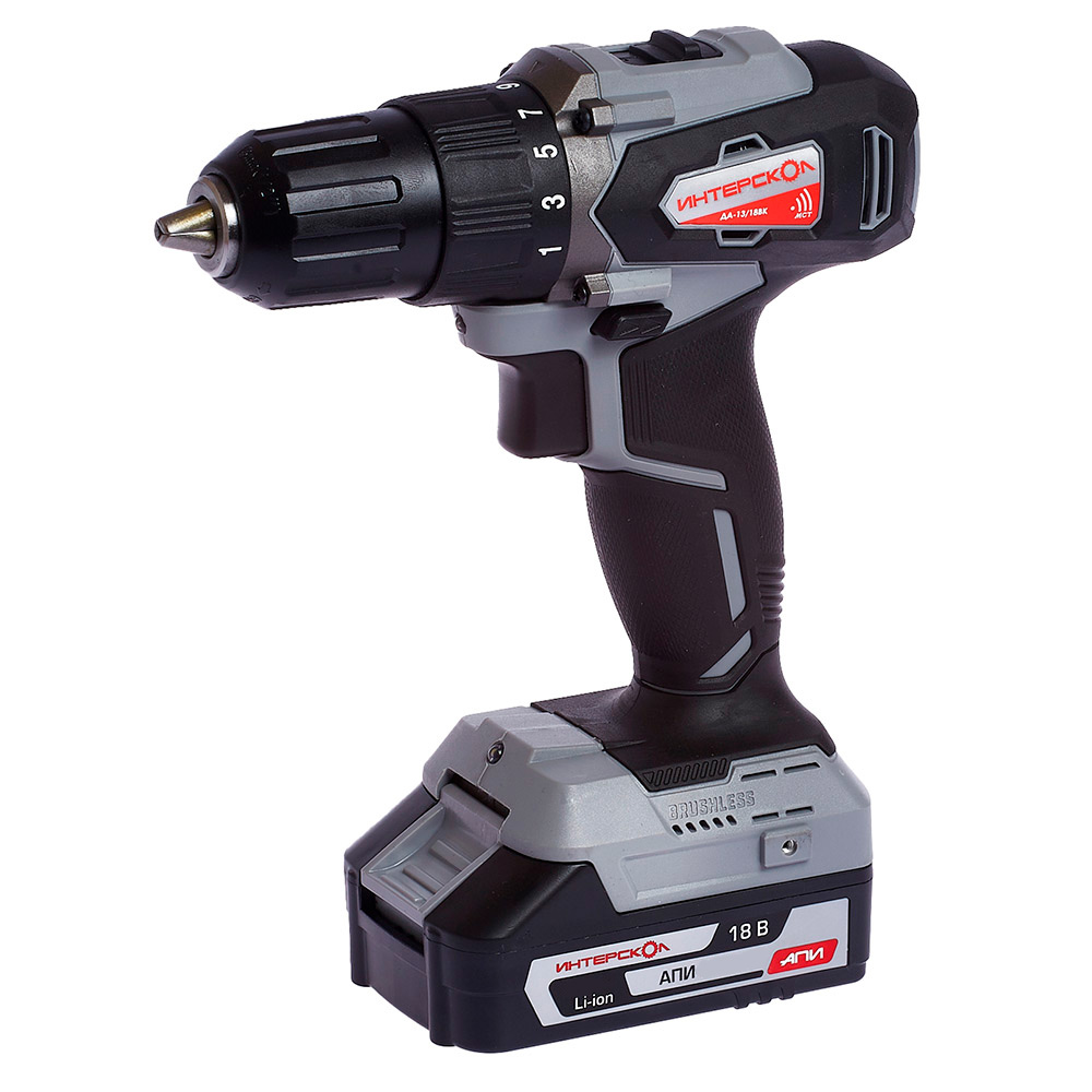 Шуруповерт аккумуляторный ИНТЕРСКОЛ ДА-13/18ВК (кейс)