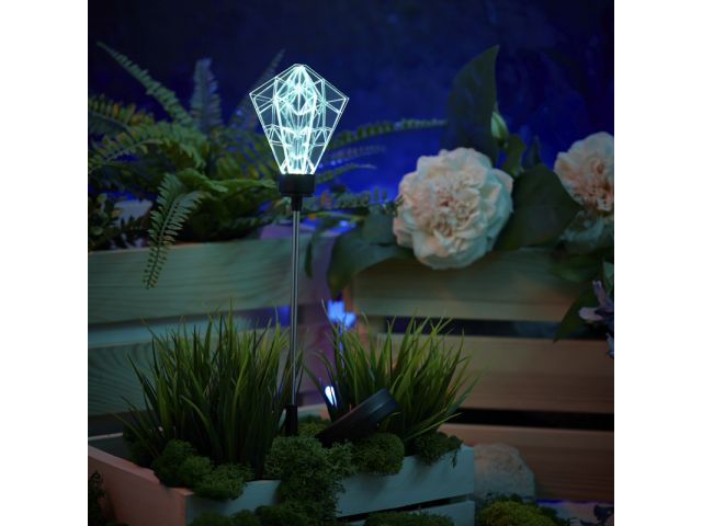 Светильник садовый на солнечной батарее "Хрустальный Цветок" LED RGB LAMPER (со встроенным аккумулятором, солнечной панелью, на колышке) (602-1001)