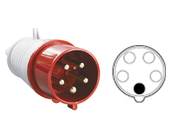 Вилка силовая 16А 380В 5 pin 3P+PE+N IP44  MAGNUM IEK