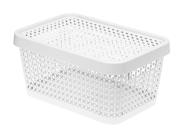 Ящик для хранения с крышкой ПИРУЛА 125х267х183 (белый) IDEA (М2348)
