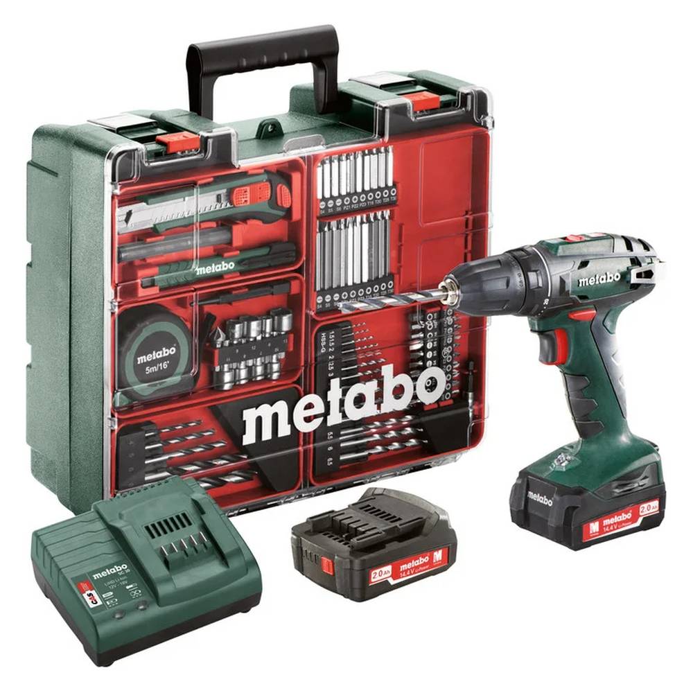 Шуруповерт аккумуляторный Metabo BS 14.4 + набором оснастки