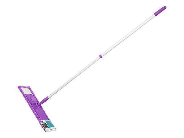 Швабра для пола с насадкой из микрофибры, фиолетовая, PERFECTO LINEA (Телескопическая рукоятка 67-120 см.) (43-392010)