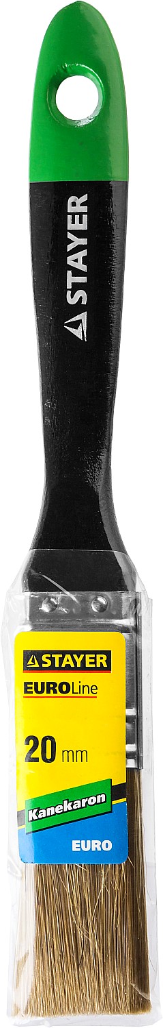 STAYER KANEKARON-EURO, 20 мм, 3/4″, искусственная щетина, деревянная ручка, для высокотекучих ЛКМ, плоская кисть (0106-020)
