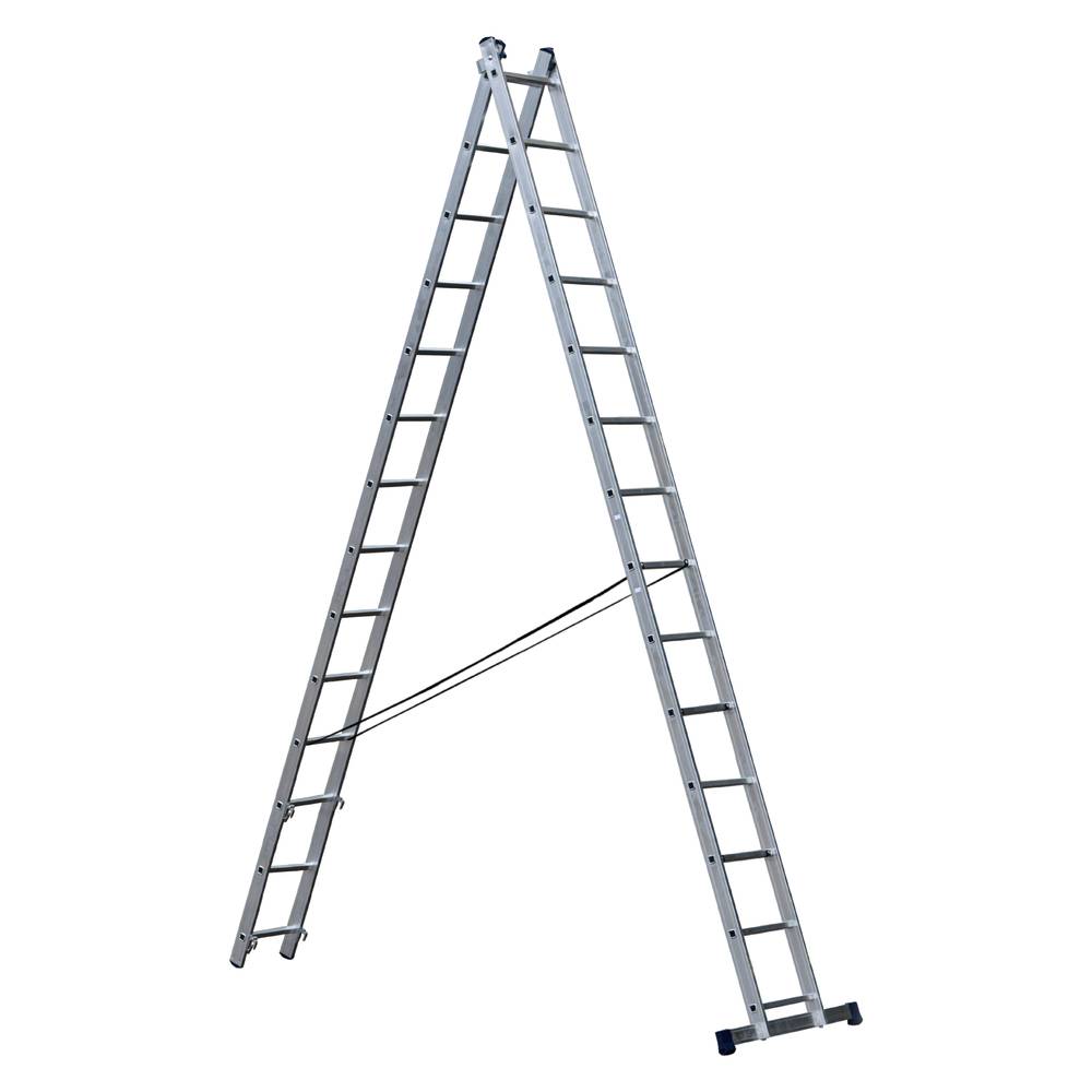 Лестница двухсекционная универсальная усиленная STAIRS 14 ступеней ALP214