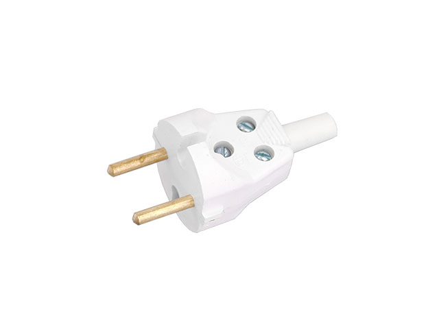 Вилка (б/з, 6А, 250В) белая, Bylectrica (В6-215) (BYLECTRICA)