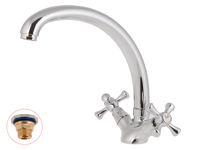 Смеситель для кухни вентильный, серия 150 eCon (Поворотный излив) (EC0153) (A-five)