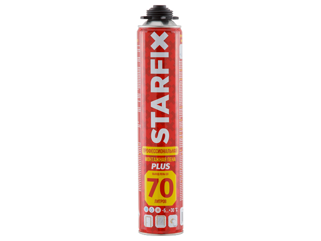 Пена монтажная профессиональная всесезонная STARFIX Foam Pro Plus 70 (890мл) (Выход пены до 70 литров) (SM-65524-1)