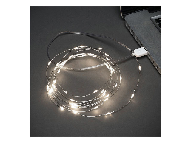 Гирлянда «Роса» 5 м, 50 LED, USB, белое свечение NEON-NIGHT