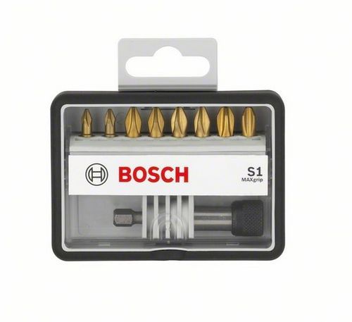 Набор бит Bosch 8шт TIN+держатель PZ 25мм Robust Line (575)