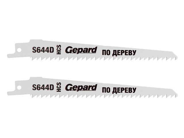 Пилка сабельная по дереву S644D (2 шт.) GEPARD (полотно для сабельной пилы, пропил криволинейный, быстрый рез) (GP0643-22)