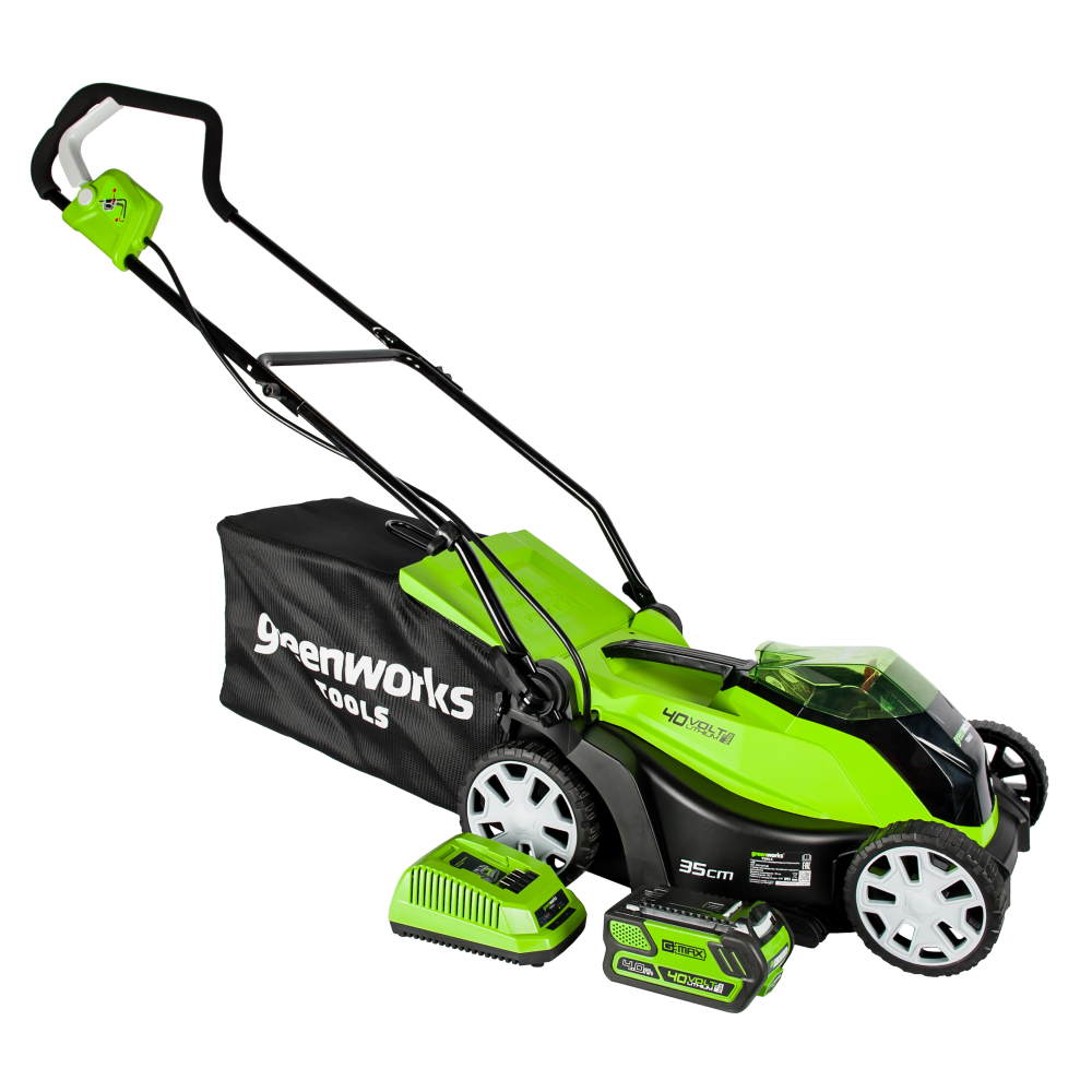 Газонокосилка аккумуляторная Greenworks G40LM35 АКБ G-MAX (АКБ 4 А.ч; ЗУ)