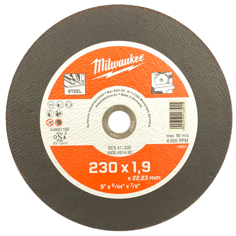 Круг шлифовальный Milwaukee по металлу SG 27/230х6 (483)