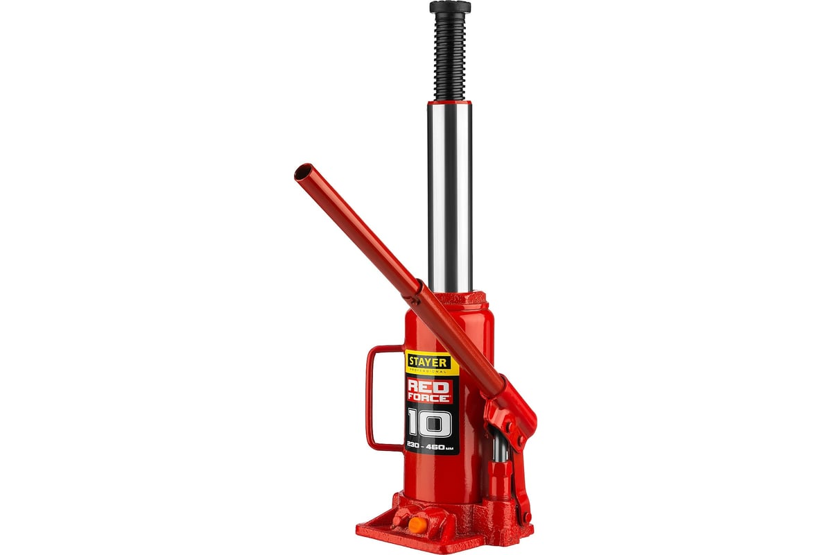 Домкрат гидравлический бутылочный STAYER RED FORCE 10 т 230-460 мм