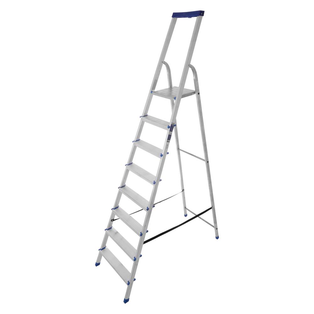 Стремянка алюминиевая с органайзером 8 ступеней AS08LX