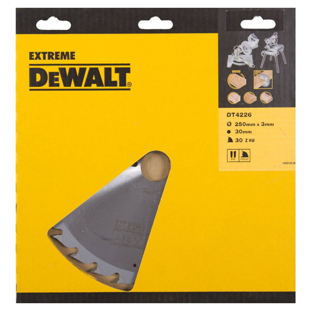 Диск пильный DeWalt твердосплавный 250х30 мм, 30 зубьев DT4226