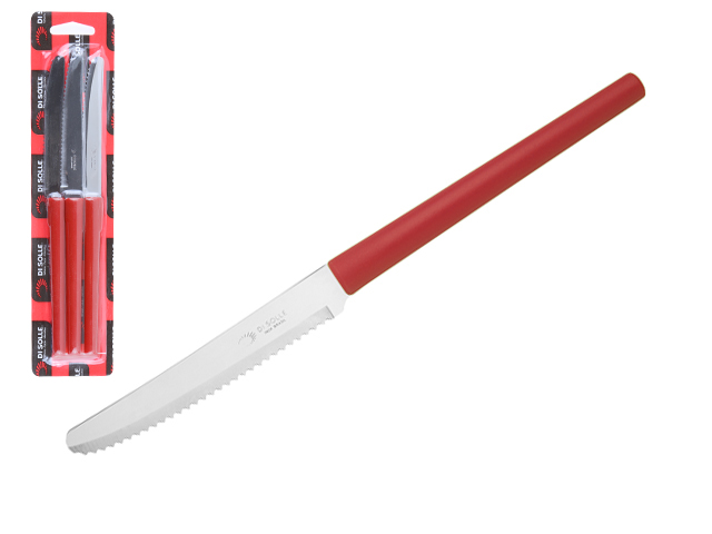 Набор ножей столовых, 3шт., серия MILLENIUN, красные, DI SOLLE (Супер цена! Длина: 213 мм, длина лезвия: 101 мм, толщина: 0,8 мм. Прочная пластиковая