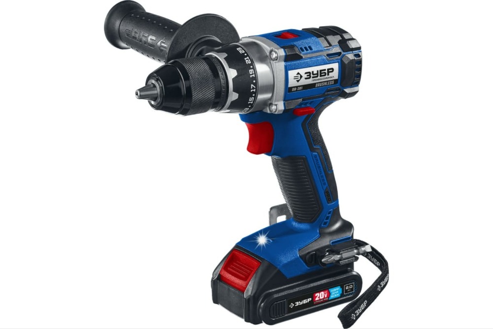 Дрель-шуруповерт бесщеточнаям кейс, ЗУБР Т7, 20 В, 70 Н·м, 2 АКБ (2 А·ч). Профессионал (DB-201-22)