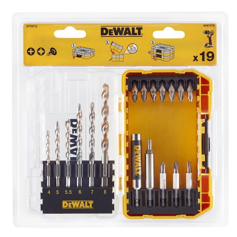 Набор сверл и бит DeWalt Extreme 19 шт DT70712