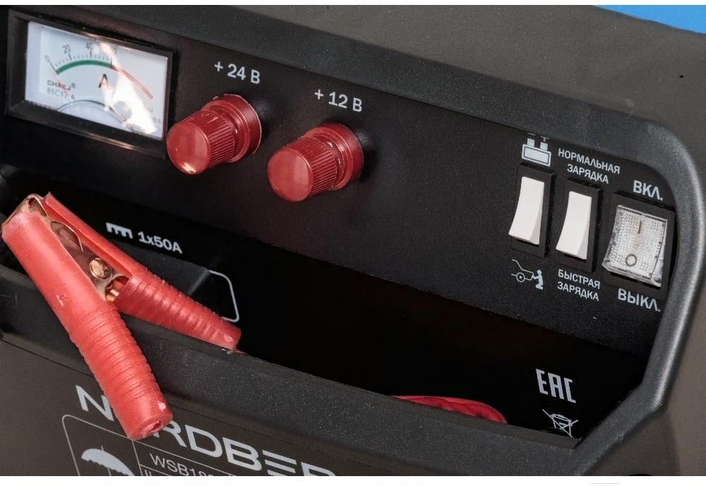 Пуско-зарядное устройство 12/24 В, 180 A NORDBERG WSB180