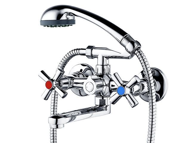 Смеситель для ванны вентильный (тип I), серия 420 ECONOCE (Короткий поворотный L-излив. Эксцентриков нет) (EC0421)