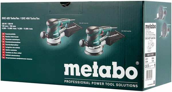 Машина плоско-шлифовальная эксцентриковая Metabo SXE 425 TURBOTEC