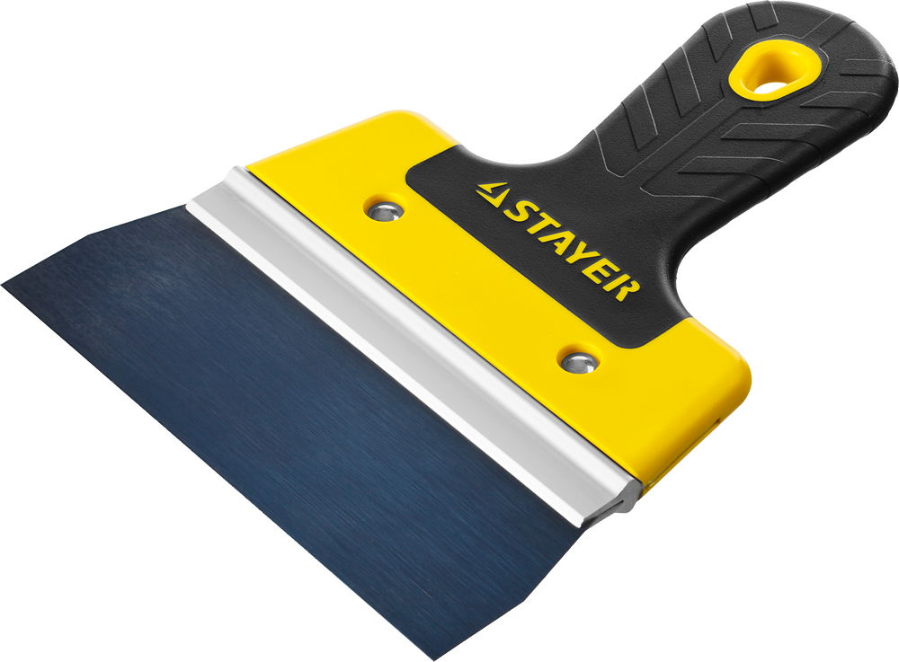 STAYER PROFlat, 150 мм, алюминиевая направляющая, двухкомпонентная ручка, анодированный фасадный шпатель (10045-15)