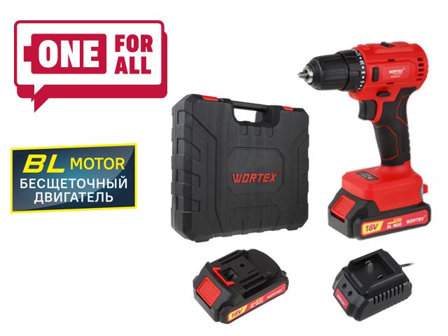 Аккум. дрель-шуруповерт WORTEX BD 2025 DLi в чем. ALL1 БЕСЩЕТ, 18 В, 50 Н*м, 2х2 А*ч, БЗП 10 мм