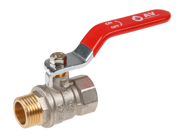 Кран шаровый 1/2" нар.-вн. ручка PN30, AV Engineering
