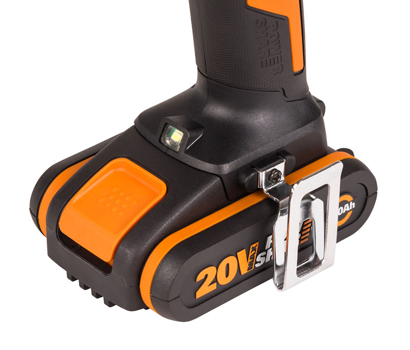 Дрель-шуруповерт ударная аккумуляторная WORX WX370, 50Нм, 20В, 2Ач x2, ЗУ 2А, кейс