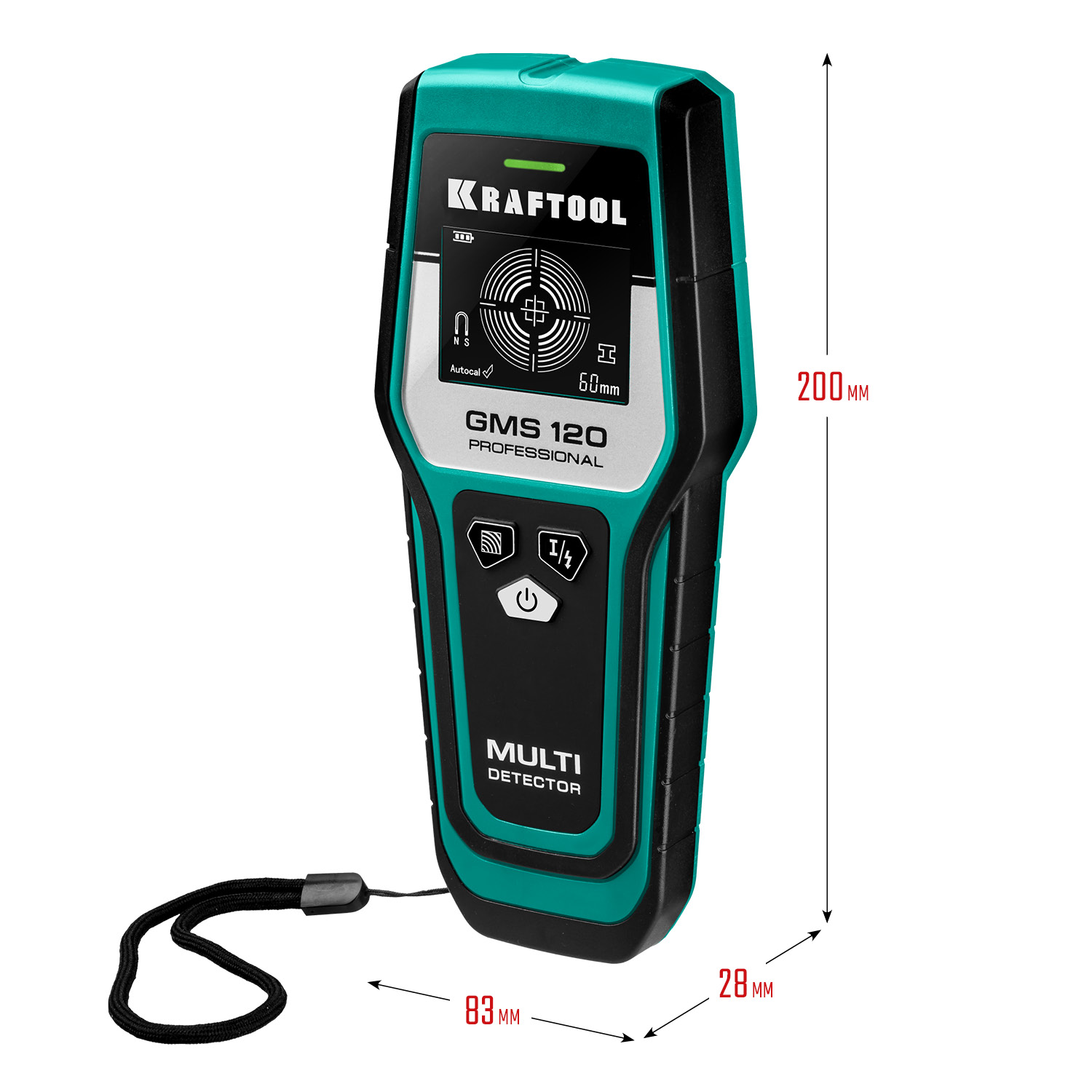 KRAFTOOL GMS-120, ЖК дисплей, универсальный детектор проводки (45298)