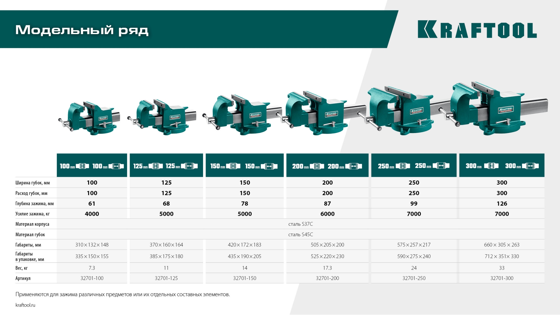 KRAFTOOL STEEL, 200 мм, стальные слесарные тиски (32701-200)