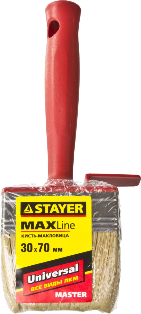 STAYER UNIVERSAL, 3 х 7 см, светлая щетина, пластмассовый корпус, все виды ЛКМ, макловица (01824-07)