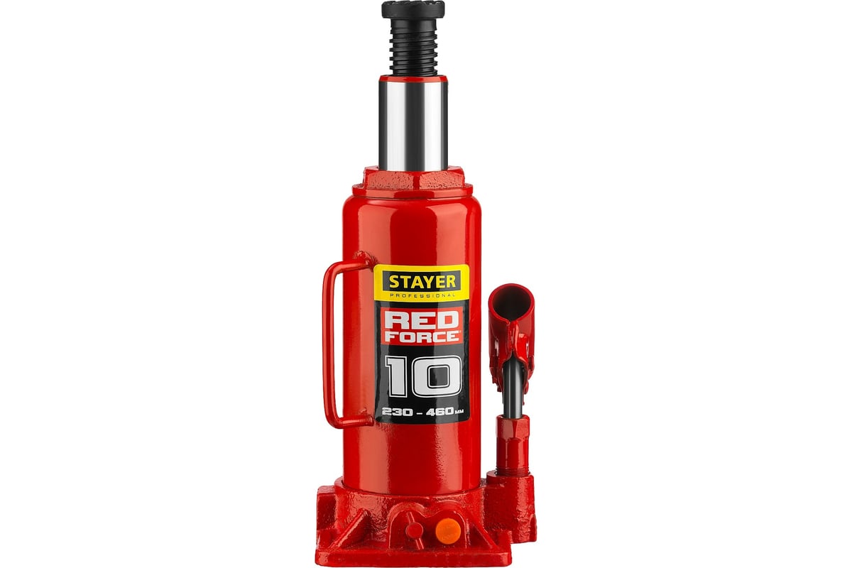Домкрат гидравлический бутылочный STAYER RED FORCE 10 т 230-460 мм