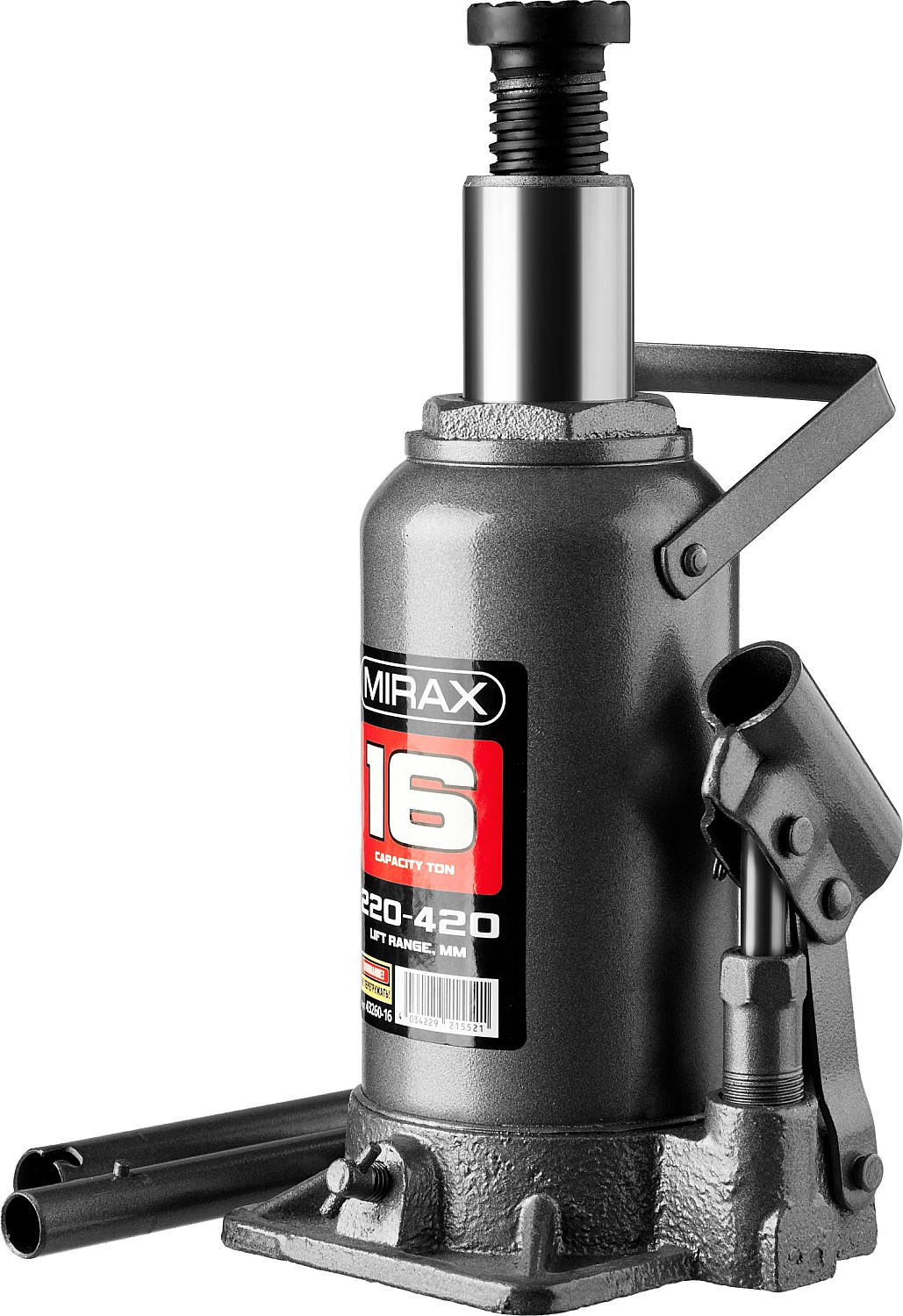 MIRAX 16т, 220-420 мм домкрат бутылочный гидравлический
