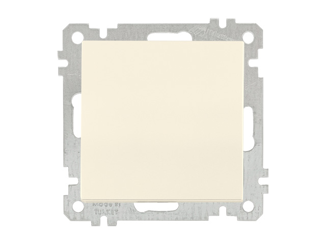 Выключатель 1-клав. двухполюсный (скрытый, без рамки, винт. зажим) кремовый, DARIA, MUTLUSAN (10 A, 250 V, IP 20) (2100 405 0202)