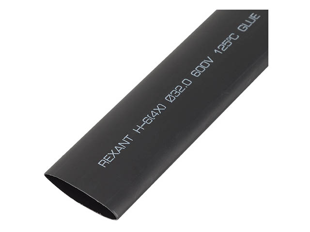 Термоусаживаемая трубка клеевая REXANT 32,0/8,0 мм, (4:1) черная, упаковка 5 шт. по 1 м REXANT (23-3206)
