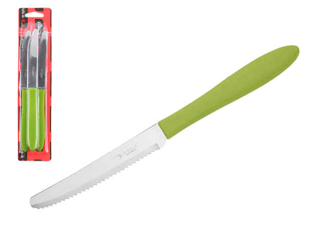 Набор ножей столовых, 3шт., серия PRISMA, зеленые, DI SOLLE (Супер цена! Длина: 210 мм, длина лезвия: 104 мм, толщина: 0,8 мм. Прочная пластиковая руч