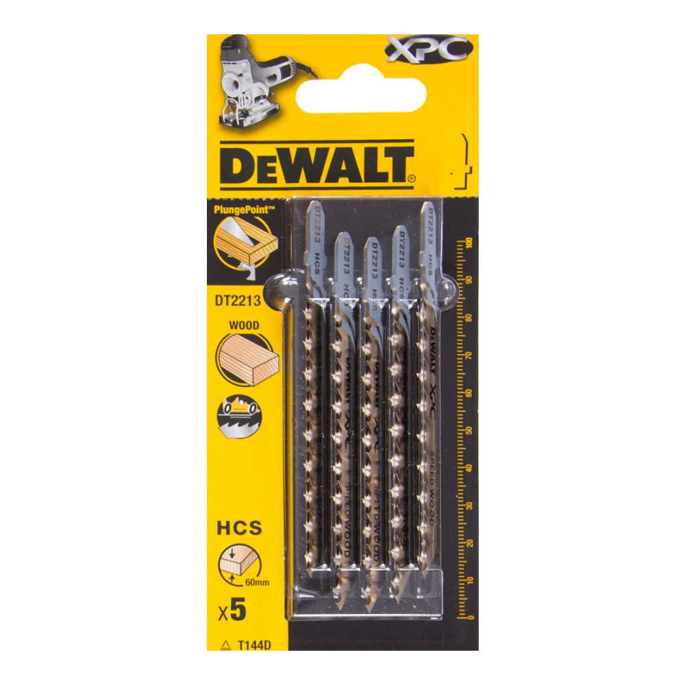 Набор пилок для лобзика T144D DeWalt 5шт (DT2213)