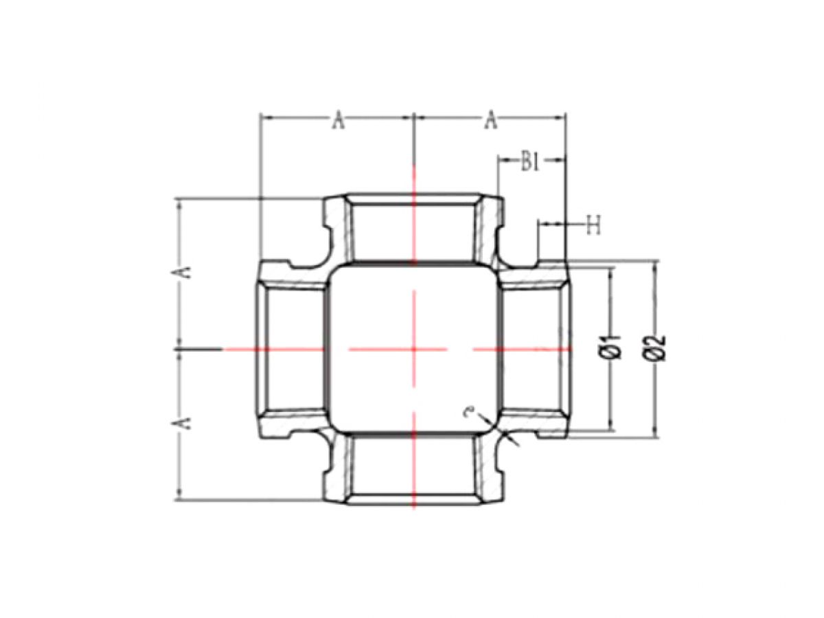 Крестовина 1 1/4" чугун оцинк., AV Engineering