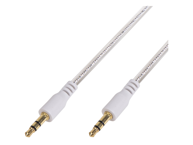 Аудио кабель AUX 3.5 мм гелевый 1 м белый REXANT (18-4083)