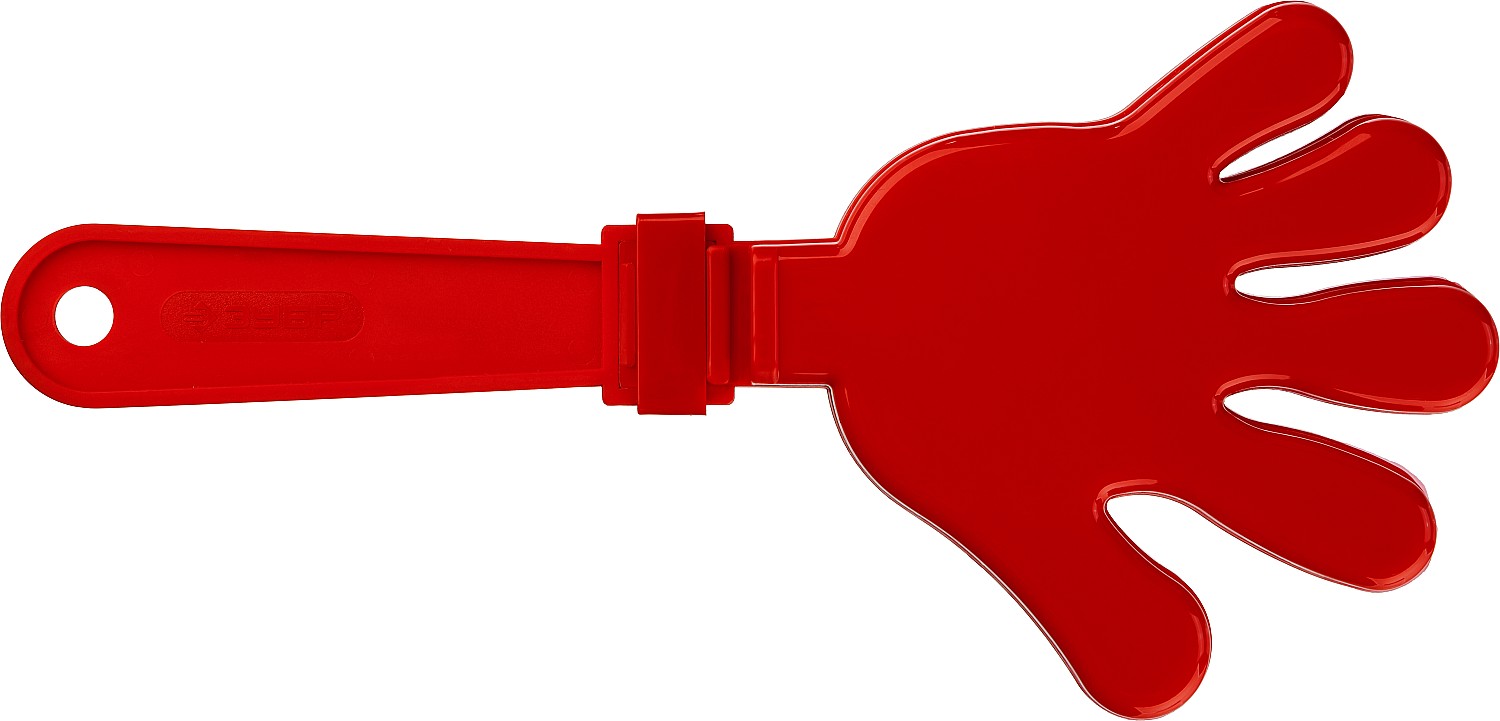 ЗУБР 28 см, пластиковая, красная, ладошка-хлопушка болельщика (69999)