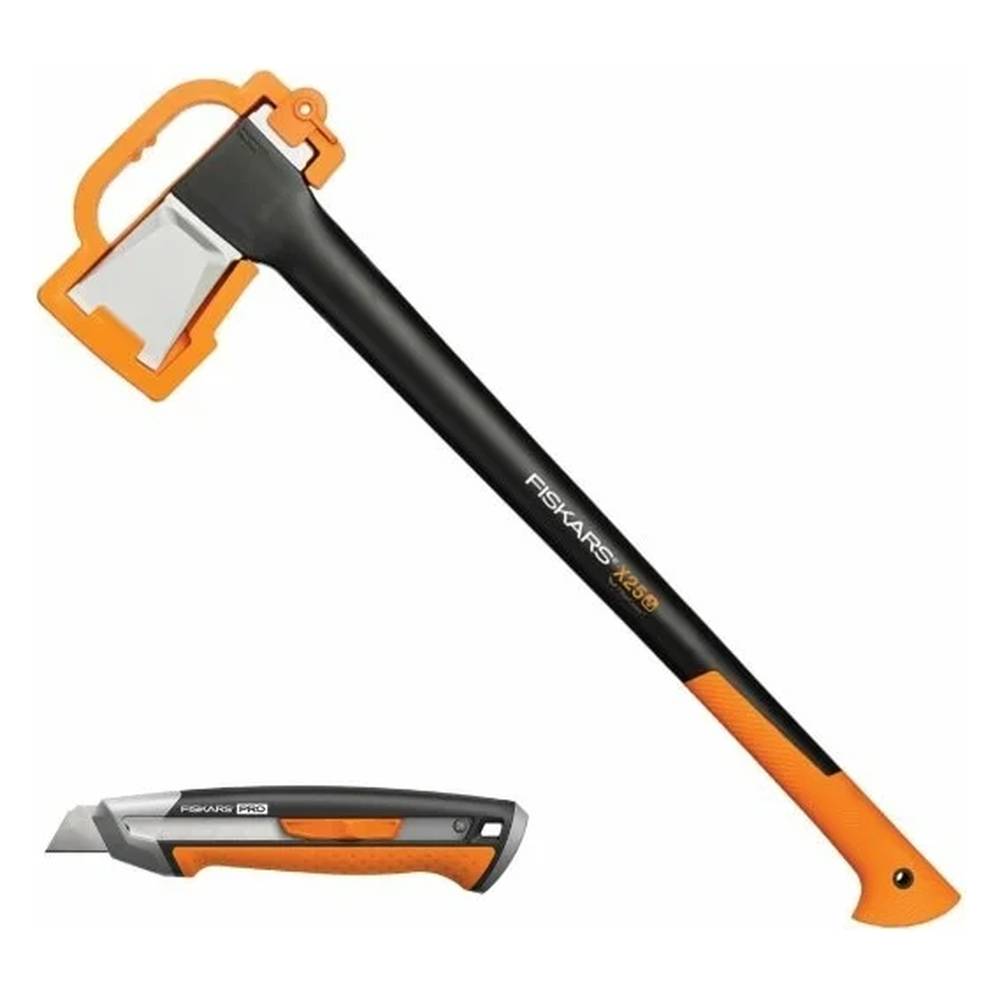 Набор FISKARS топор-колун Х25+нож строительный CarbonMax (1057915)