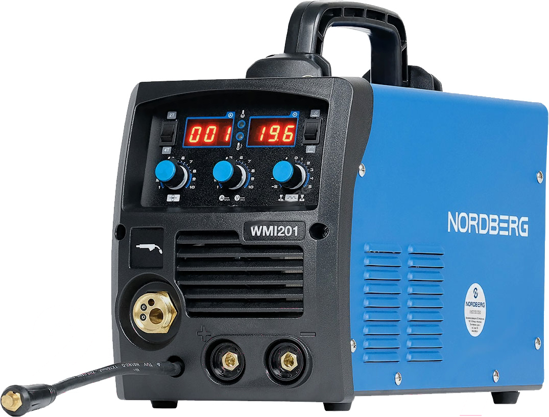 Аппарат сварочный инверторный MIG+MMA, 220 В NORDBERG WMI201