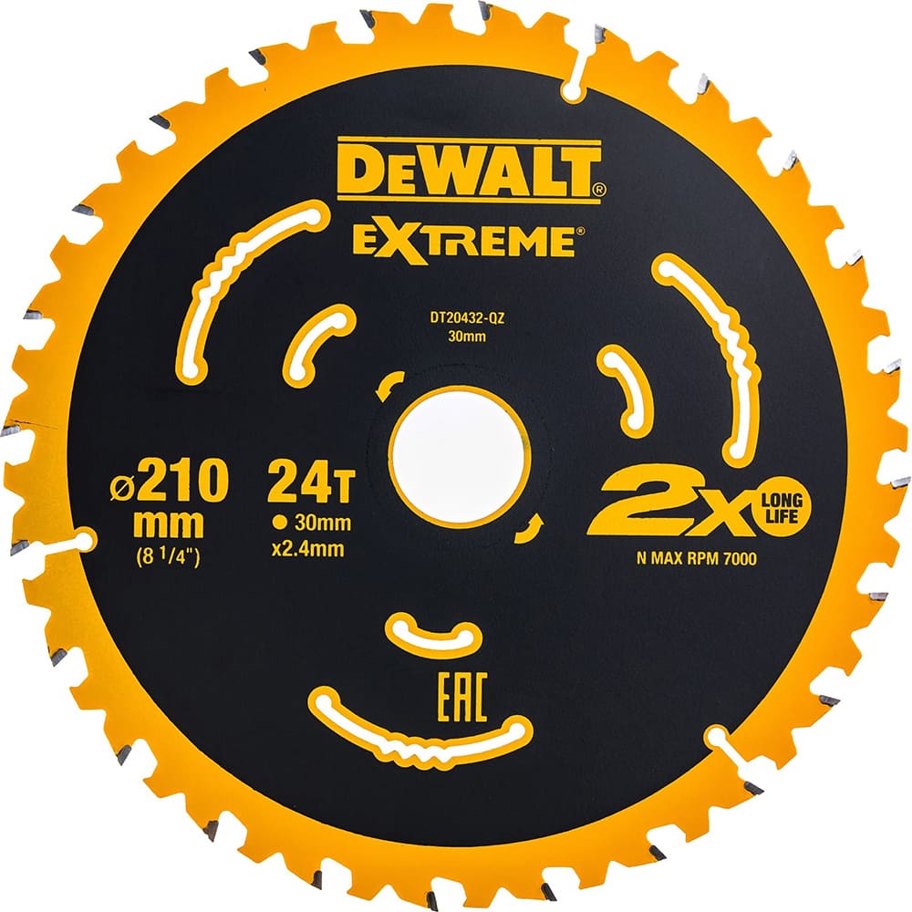Диск пильный DeWalt твердосплавный 210х30 мм, 24 зубьев EXTREME DT20432