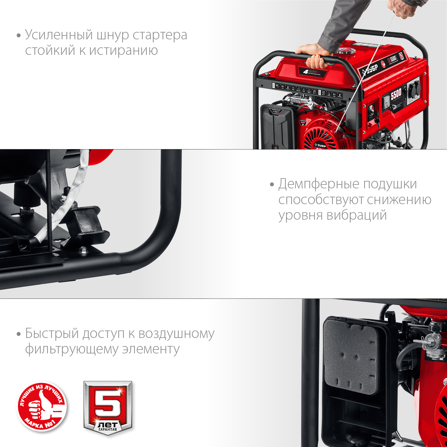 ЗУБР 5500 Вт, бензиновый генератор (СБ-5500)